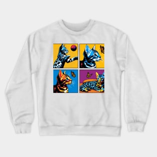 Ocicat Pop Art - Cute Kitties Crewneck Sweatshirt